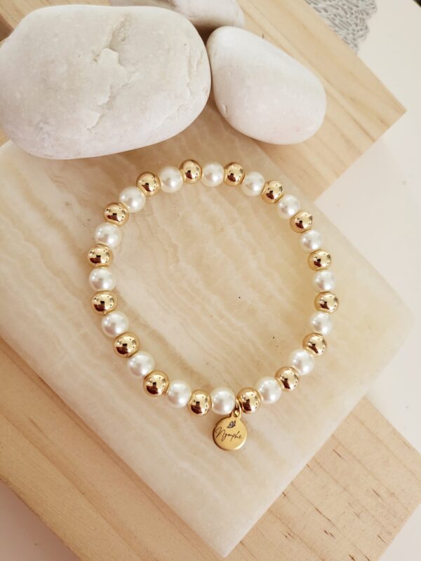 PULSERA PEARL&GOLDEN