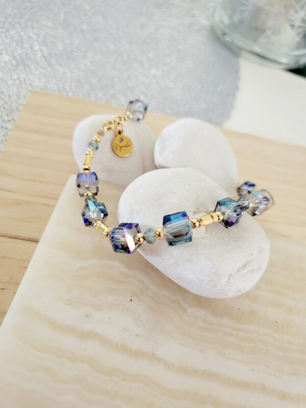 PULSERA CUBE CRYSTAL AZUL